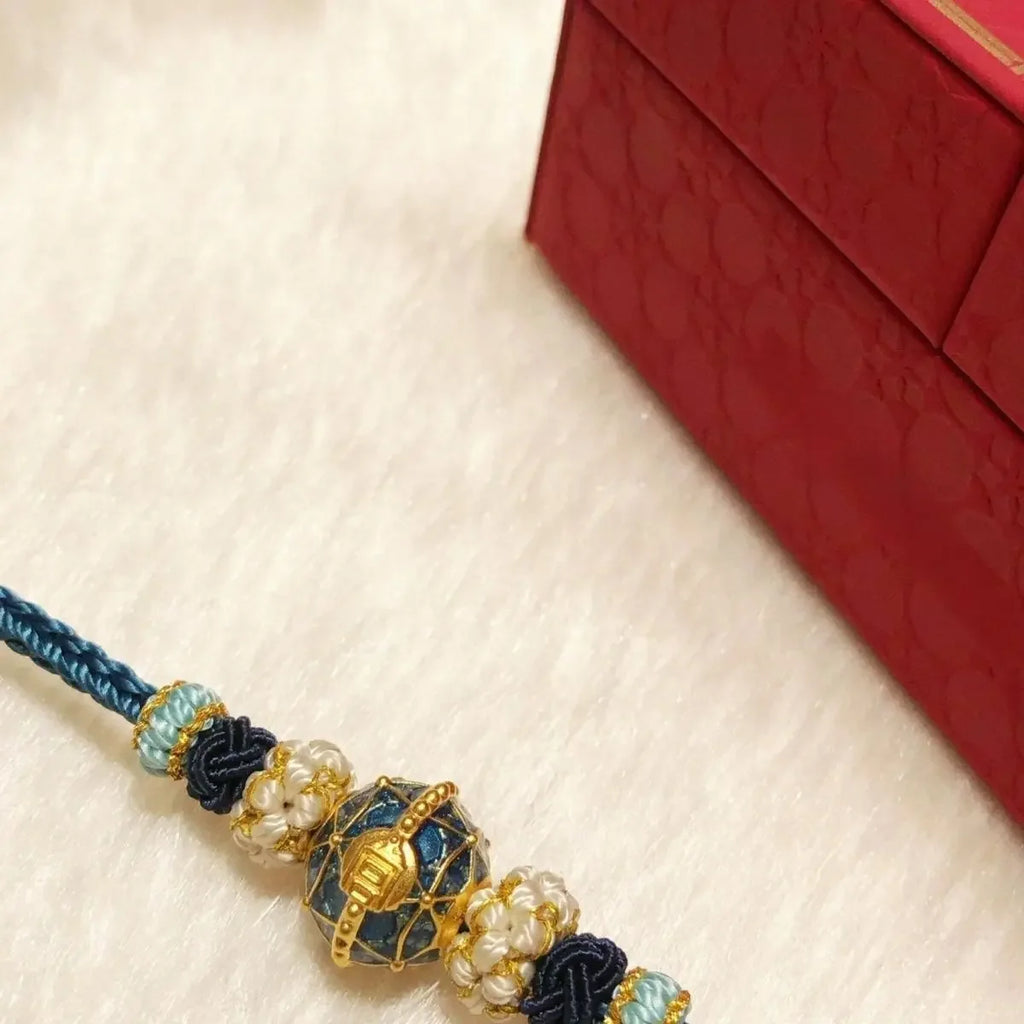 Gold Color God Beast Forbidden City Color Matching Safe Lucky Beaded Rope Bracelet High Design Sense Luxury Gift for Girlfriend